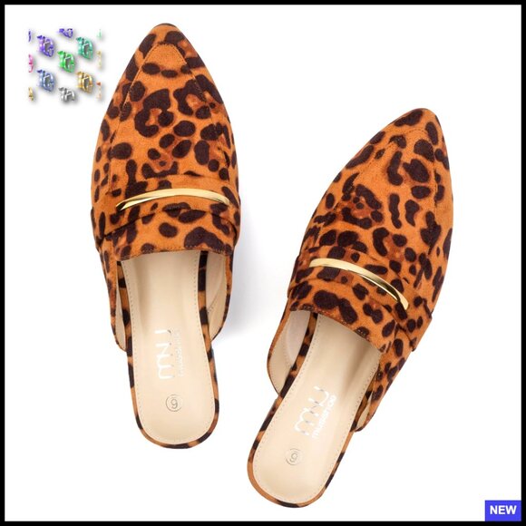Pointed Toe Mules Suede Memory Foam Slip On Professional Office Flats
